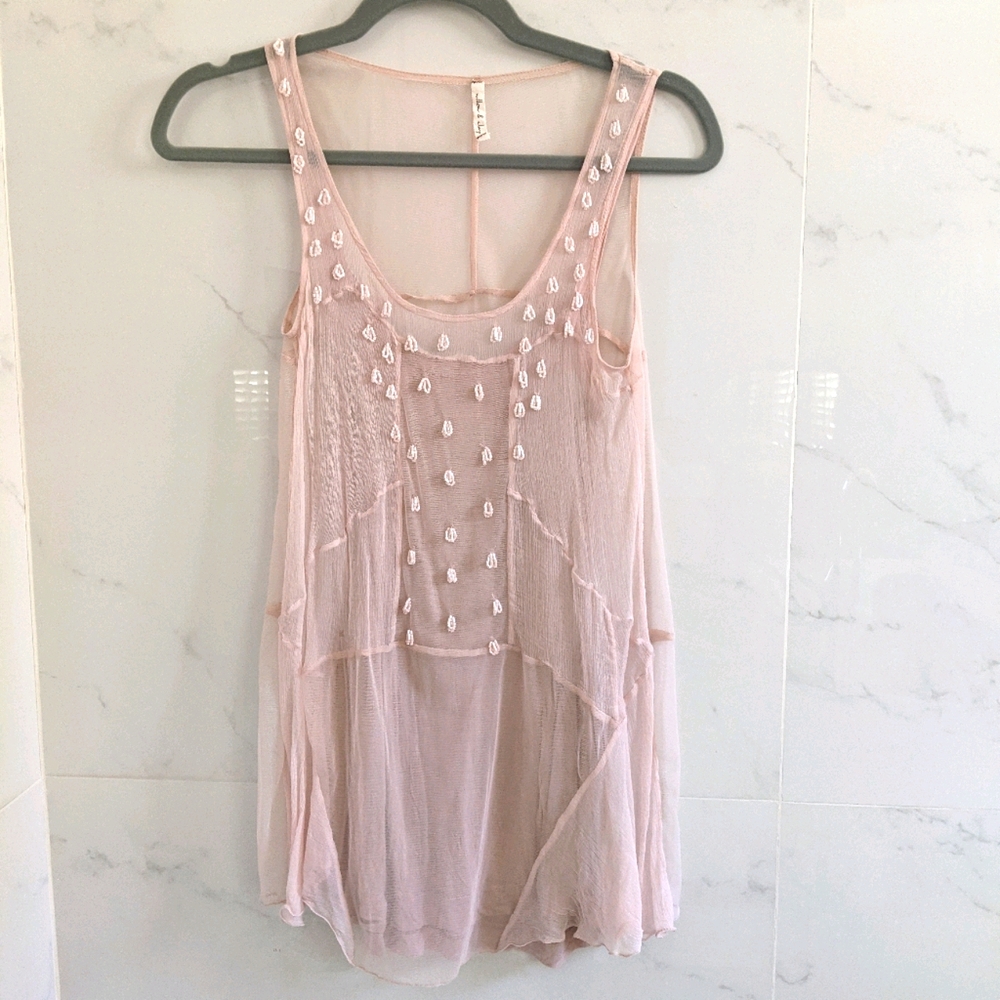 Willow & Clay dusty rose beaded top